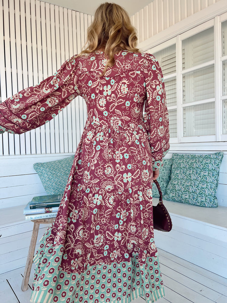Jaase Eve Midi Dress with Long Billowy Sleeve - Athena - Style House Fashion Jaase Jaase
