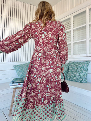 Jaase Eve Midi Dress with Long Billowy Sleeve - Athena - Style House Fashion Jaase Jaase