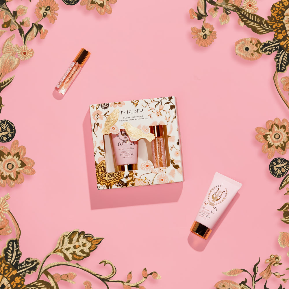 MOR Marshmallow Xmas Floral Wonders Perfume Oil & Hand Cream Gift Pack