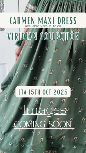 Jaase Carmen Maxi Dress with Cap Shell Sleeve V Neck Pockets Buttoned - Viridian