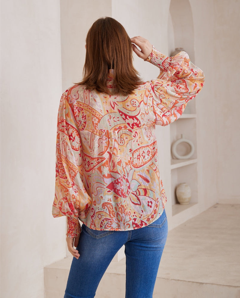 Maya Bohemian Blouse - Apricot Dream - Style House Fashion Iris Maxi