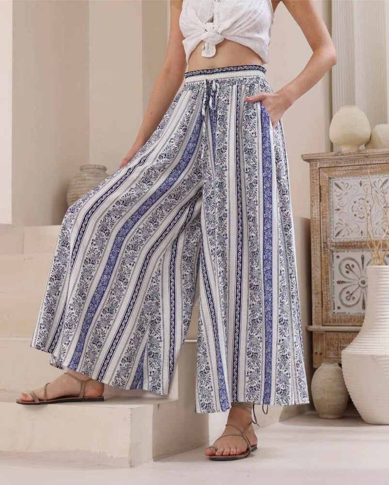 Iris Maxi Palazzo Pants with Drawstring Waist Wide Leg - Nova - Style House Fashion