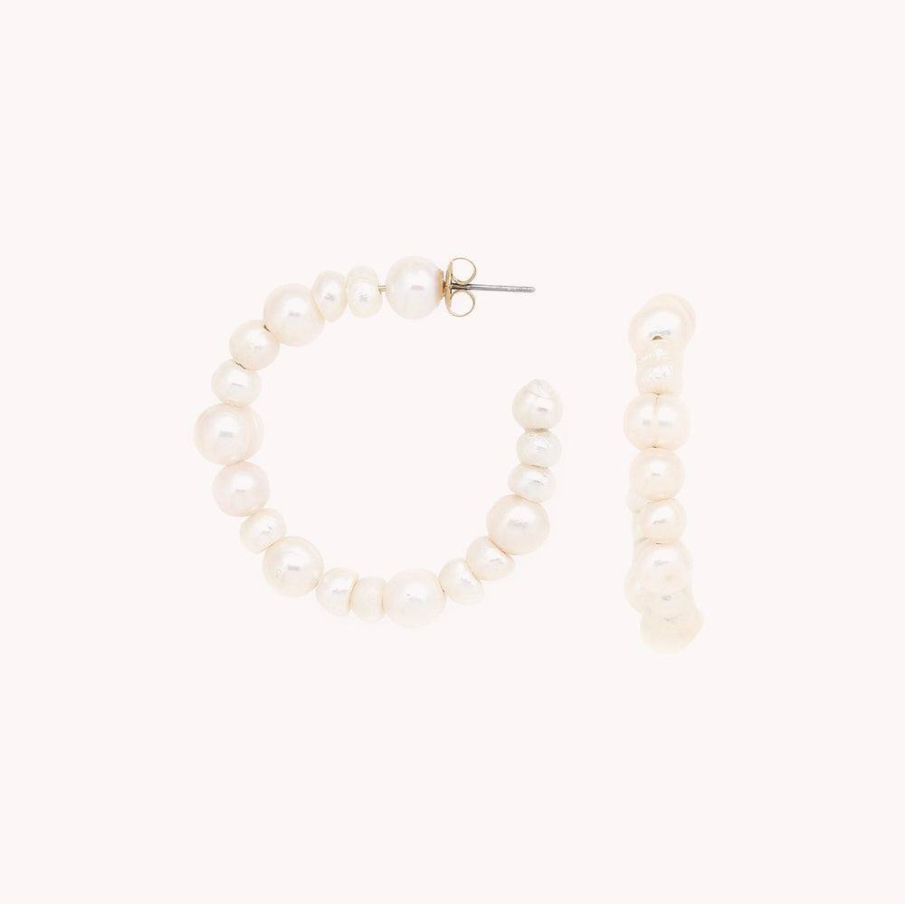 Nature Bijoux Moonlight Creole Cultured Pearls Statement Earrings - Style House Fashion Nature Bijoux Nature Bijoux Nature Bijoux Nature Bijoux