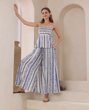 Iris Maxi Palazzo Pants with Drawstring Waist Wide Leg - Nova - Style House Fashion