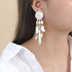 Nature Bijoux Pondichery Multidangle Mother Of Pearl Shell Statement Earrings