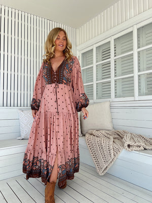 Jaase Teresa Maxi Dress Long Billowy Sleeve - Seraphina - Style House Fashion Jaase