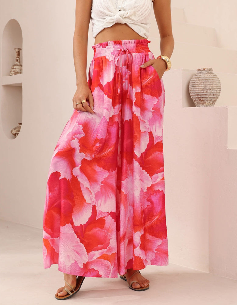 Iris Maxi Palazzo Pants with Drawstring Waist Wide Leg - Jovie