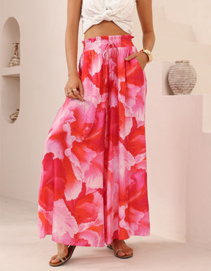 Iris Maxi Palazzo Pants with Drawstring Waist Wide Leg - Jovie