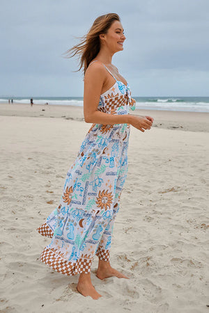 Jaase Bambi Maxi Dress with Adjustable Strap Shirred Back - Rhodes - Style House Fashion Jaase