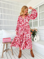 Jaase Eve Midi Dress with Long Billowy Sleeve - Soulina