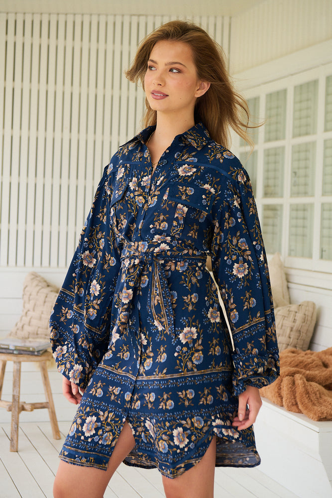 Jaase Beverly Shirt Dress with Collar Buttoned Front - Adeline - Style House Fashion Jaase