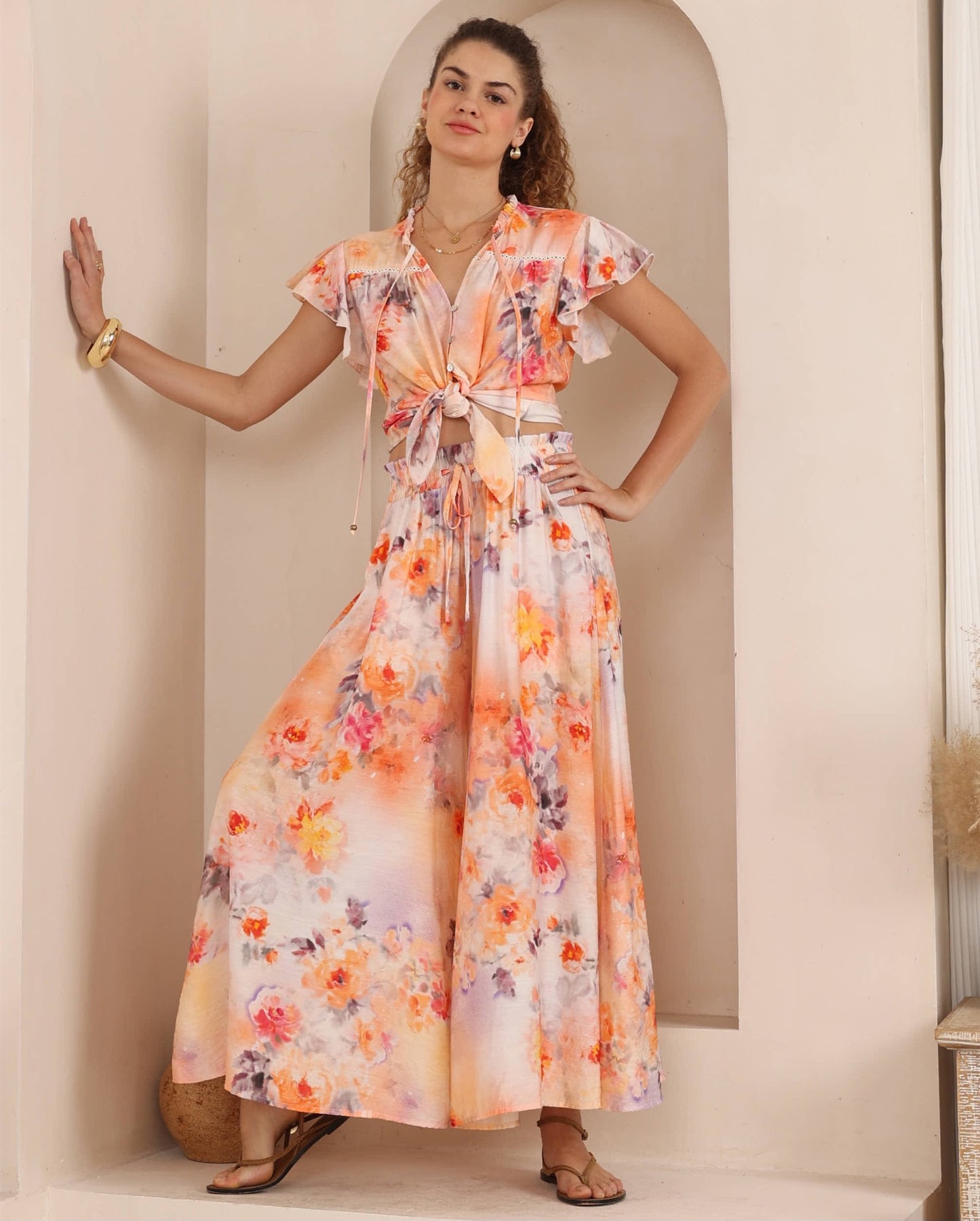 Iris Maxi Jazz Bohemian Blouse V Neck Buttoned - Pixie - Style House Fashion