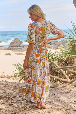 Jaase Molli Maxi Dress with Half Sleeve V Neck Pockets - Dalilah