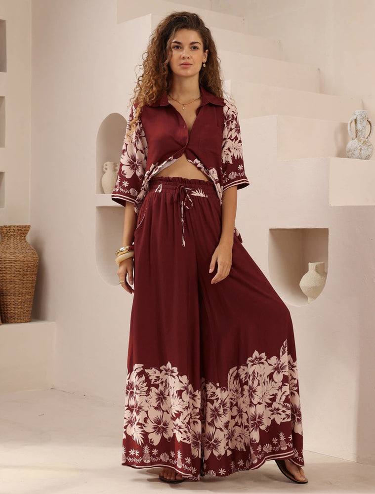 Iris Maxi Mindy Shirt Blouse with Collar Buttoned Front - Camellia - Style House Fashion Iris Maxi