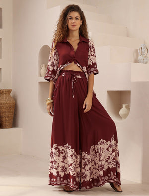 Iris Maxi Mindy Shirt Blouse with Collar Buttoned Front - Camellia - Style House Fashion Iris Maxi
