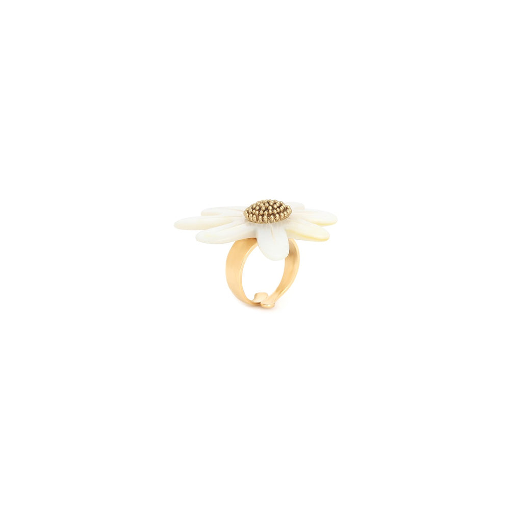 Franck Herval Marguerite Mother Of Pearl Shell Adjustable Statement Ring - Style House Fashion Franck Herval
