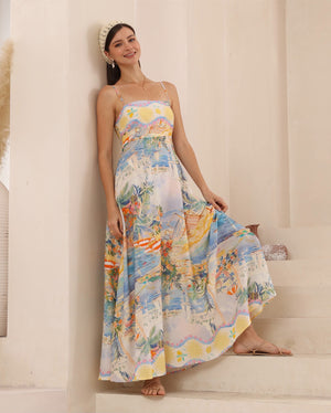 Iris Maxi Collette Maxi Dress Square Neckline Pockets Spaghetti Strap - Summer Down Under