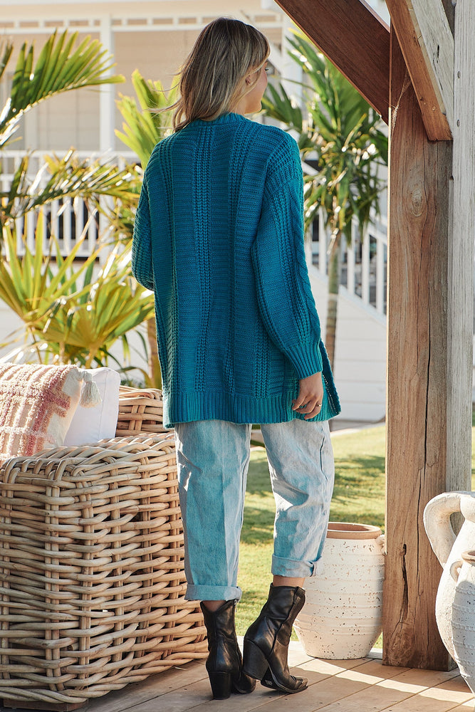 Jaase Azure Knit Cardigan - Teal - Style House Fashion Jaase