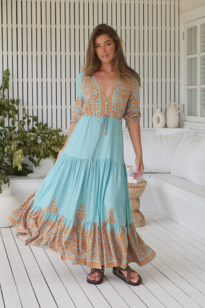 Jaase Tessa Maxi Dress with Drawstring Waist - Arabian Nights - Style House Fashion