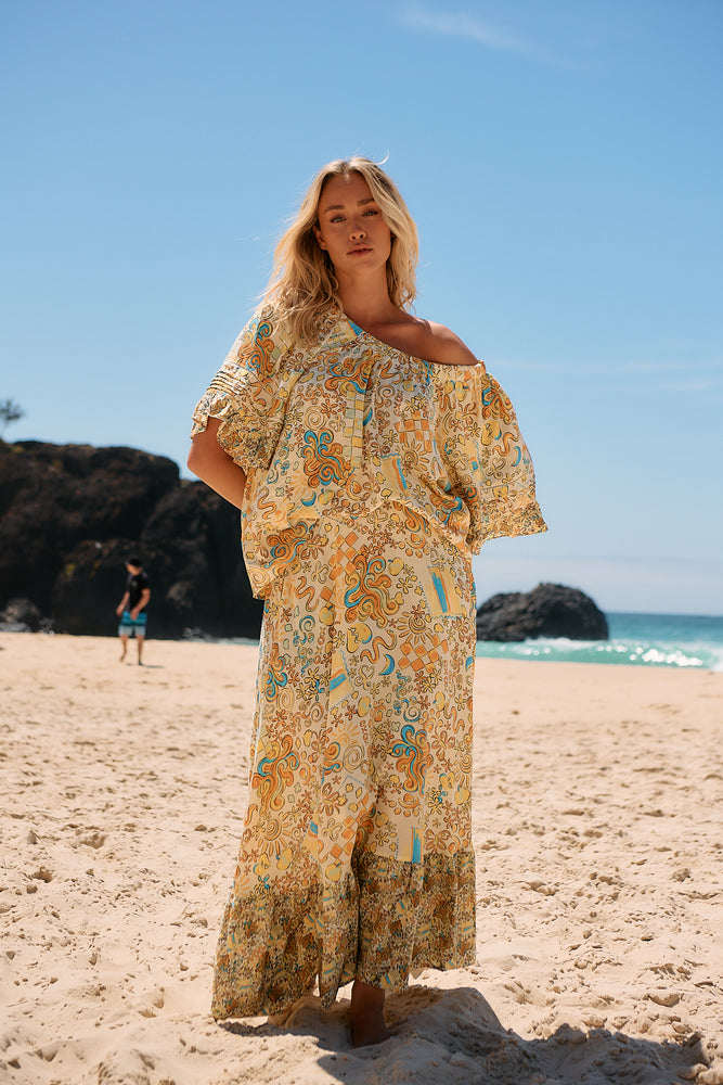 Jaase Oman Blouse with Round Neck Off Shoulder Batwing Sleeve - Sonnie - Style House Fashion Jaase