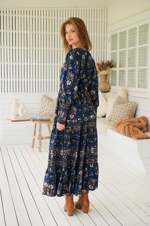Jaase Stephanie Maxi Dress Long Billowy Shirred Sleeve - Adeline - Style House Fashion Jaase