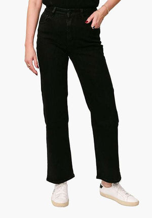 Country Denim Izzy Stretch High Rise Straight Leg Denim Jeans - Black