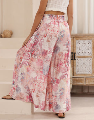 Iris Maxi Palazzo Pants with Drawstring Waist Wide Leg - Hallie