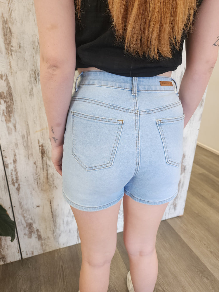 Country Denim Lilly High Rise Stretch Shorts - Light Blue - Style House Fashion Country Denim Country Denim Country Denim Country Denim Country Denim Country Denim