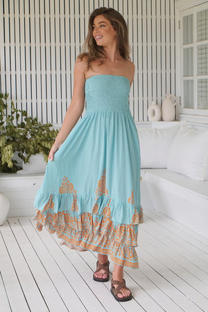 Jaase Samba Maxi Dress with Shirred Bodice Pockets Strapless - Arabian Nights - Style House Fashion Jaase Jaase