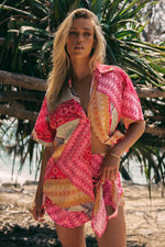 Jaase Lola Shirt Blouse with V Neck Collar Buttoned Front - Viva Bonita