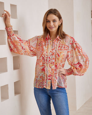 Maya Bohemian Blouse - Apricot Dream - Style House Fashion Iris Maxi