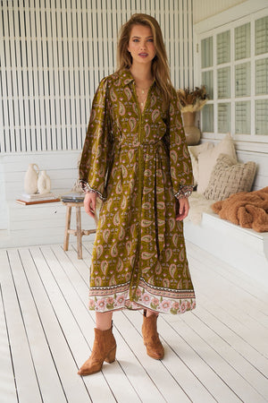 Jaase Whitney Shirt Maxi Dress with Collar Buttoned Front Lace Detail - Amalie - Style House Fashion Jaase Jaase Jaase