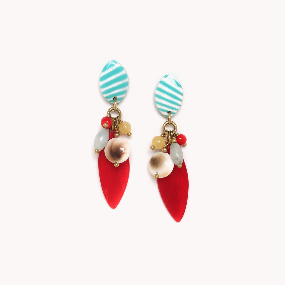 Nature Bijoux Euphoria Red Shell Post Earrings