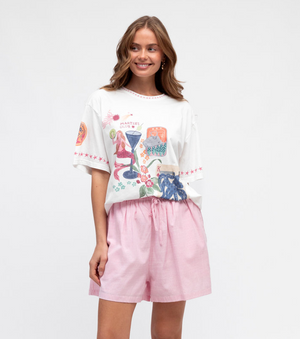 Label Of Love Martini Club Oversized Vintage T-Shirt