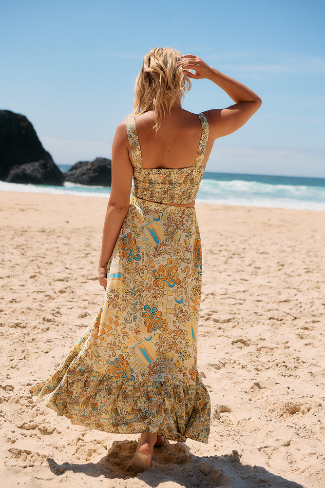 Jaase India Bustier Crop Top with Buttoned Bust Shirred Back - Sonnie - Style House Fashion Jaase Jaase Jaase