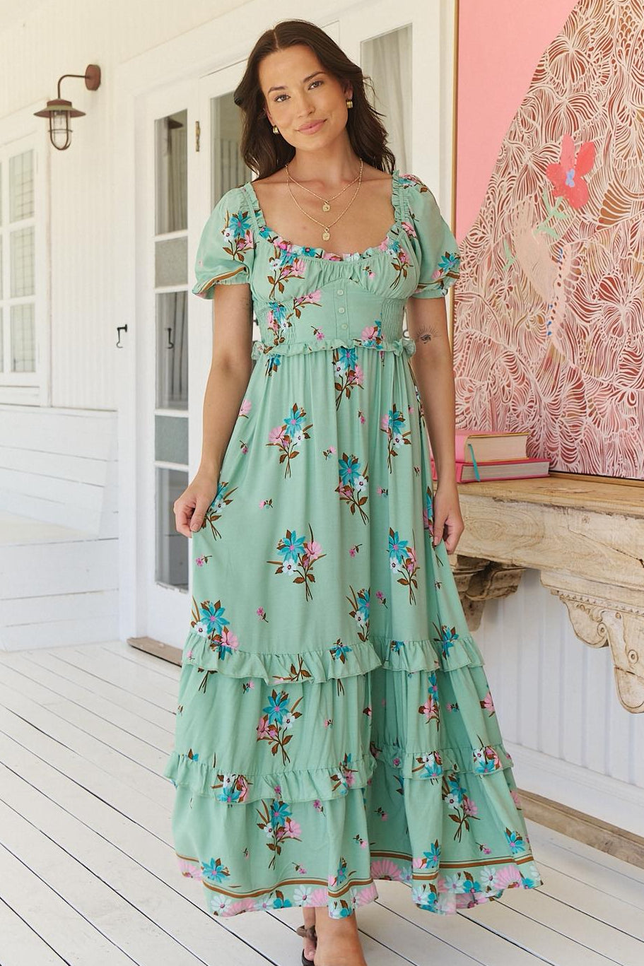 Jaase Moyo Maxi Dress With Sleeve Waist Shell Sleeve Buttoned Pockets - Meribel - Style House Fashion Jaase