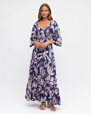 Label Of Love Moonshadow Maxi Dress With Shirred Bodice Puff Sleeve - Style House Fashion Label Of Love