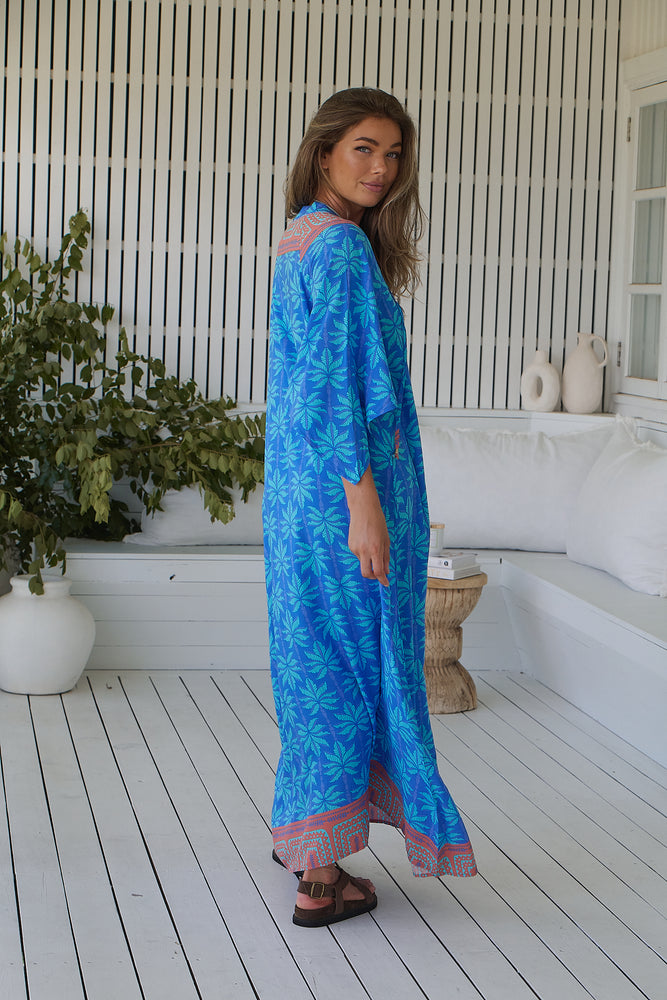 Jaase Bree Maxi Dress with V Neck Button Bodice Hankerchief Sleeve - Take Me On Vacay - Style House Fashion