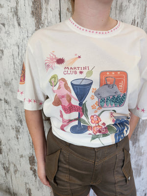 Label Of Love Martini Club Oversized Vintage T-Shirt