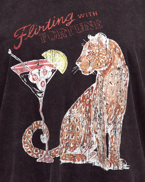 Paper Heart Flirting With Fortune Long Sleeved Vintage T-Shirt - Washed Black - Style House Fashion Paper Heart