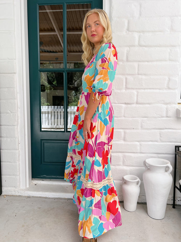 Jaase Molli Maxi Dress with Half Sleeve V Neck Pockets - Ohana