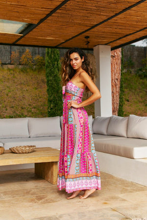 Jaase Bambi Maxi Dress with Adjustable Strap Shirred Back - Cedella - Style House Fashion Jaase