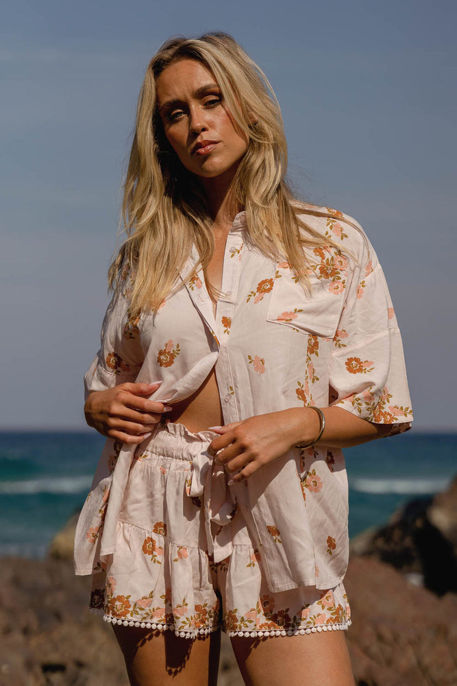 Jaase Cove Top Blouse with Collar Sleeve Button Front Pocket - Vintage Sol - Style House Fashion Jaase Jaase Jaase