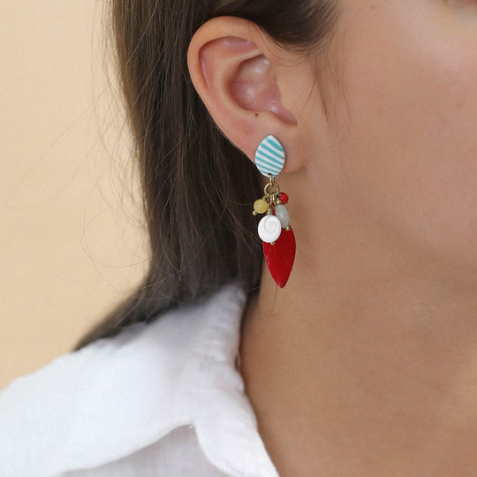 Nature Bijoux Euphoria Red Shell Post Earrings