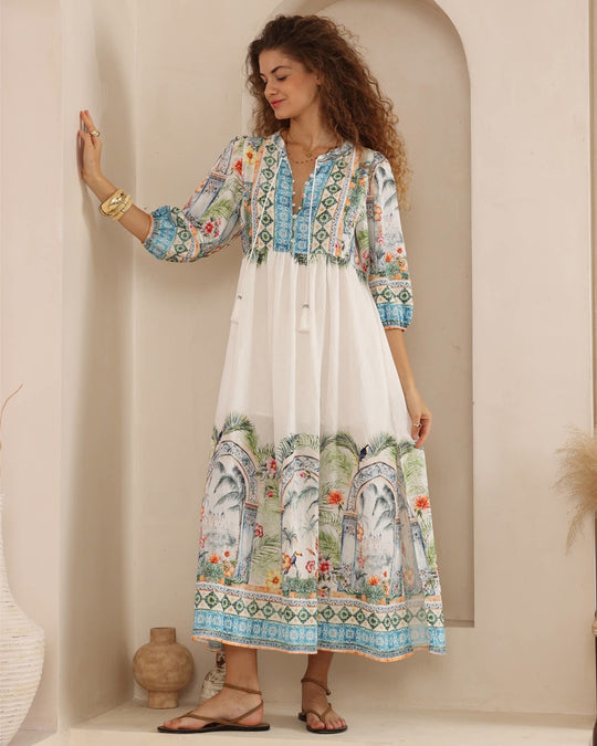 Iris Maxi Dee Maxi Dress with Pockets V Neck - Cleo