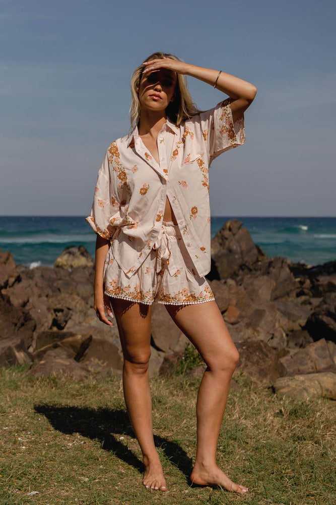 Jaase Riverside Shorts with Drawstring Waist Frill hem Detail - Vintage Sol - Style House Fashion Jaase