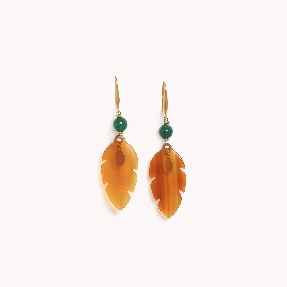 Nature Bijoux Euphoria Yellow Mother Of Pearl Feather Earrings - Style House Fashion Nature Bijoux Nature Bijoux Nature Bijoux