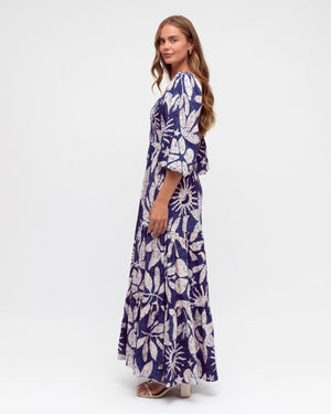Label Of Love Moonshadow Maxi Dress With Shirred Bodice Puff Sleeve - Style House Fashion Label Of Love