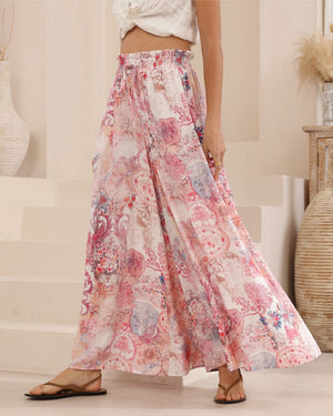Iris Maxi Palazzo Pants with Drawstring Waist Wide Leg - Hallie