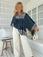 Jaase Paloma Blouse V Neck Tunic Long Billowy Sleeve - Nico - Style House Fashion Jaase